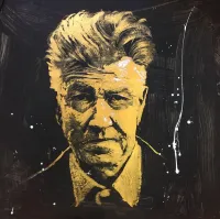 🔴SOLD* David Lynch Gold Painting variation David Lynch & Transcendental Meditation – Image 1