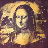 🔴SOLD*Mona Lisa Portrait Study in Gold, Copper Silver 5 – Image 1