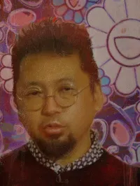 🔴SOLD Takashi Murakami portrait painting 20x14CM painting for sale – Image 1