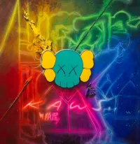 🔴SOLD Untitled ( Michael Andrew Law paint KAWS ) pop art for sale – Image 1