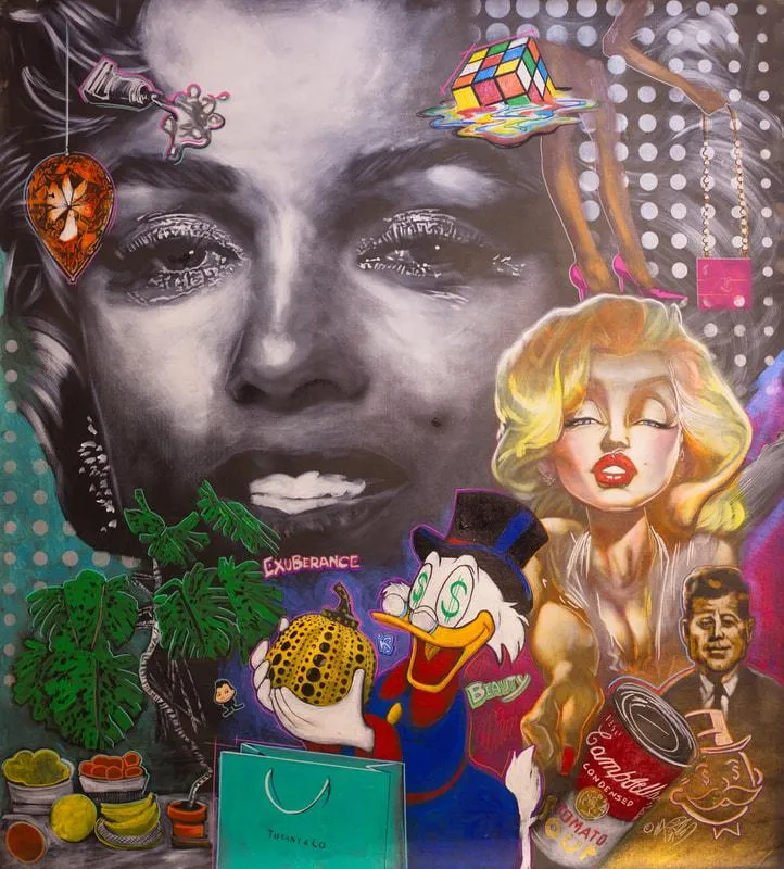 Exquisite Maximalism Pop Art : Untitled (Exuberance is Beauty: What Women Want)